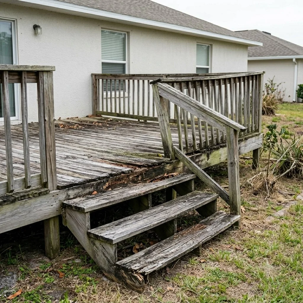 Before photo of a bare patio in Gaineville FL